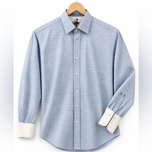Robert Graham blue and white button up money bags medium